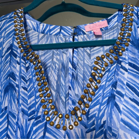 Lilly Pulitzer Colby Romper Lapis Blue Costa Verde Size L - Picture 11 of 11